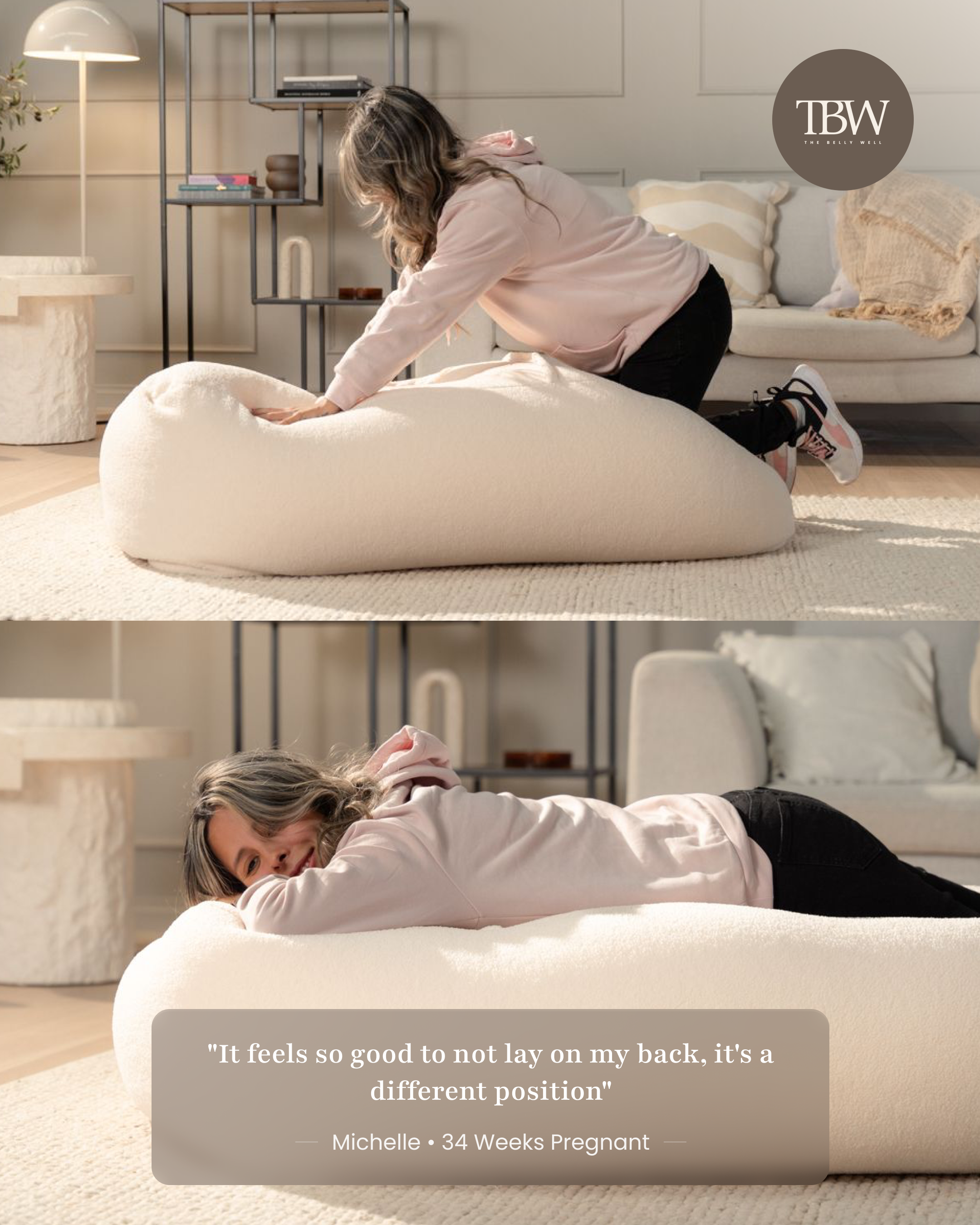 Belly Well Bouclé Pregnancy Bean Bag Cover (Estimated dispatch early August)